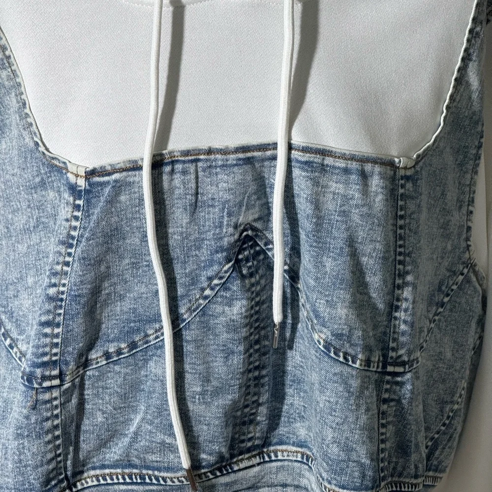 Fashionova Curve denim cropped hoodie size 2Xl - Picture 2 of 6